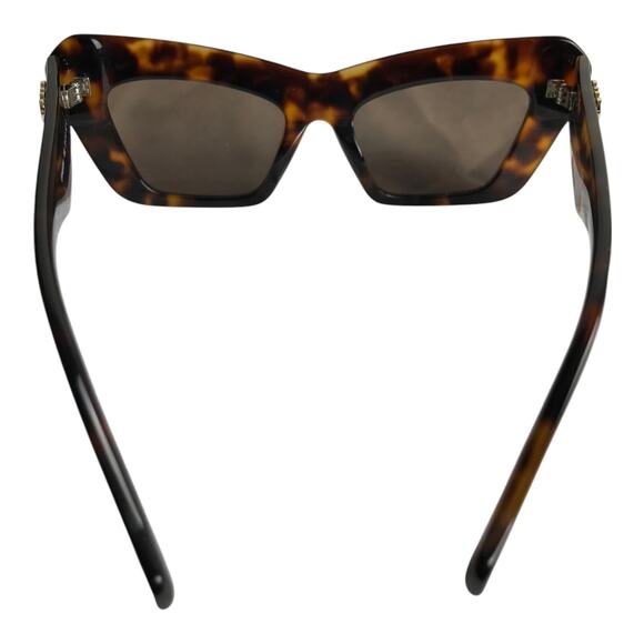 Loewe Sunglasses Women Tortoiseshell Frame Gold Trim Cat Eye Retro Acetate Italy - Picture 4 of 8